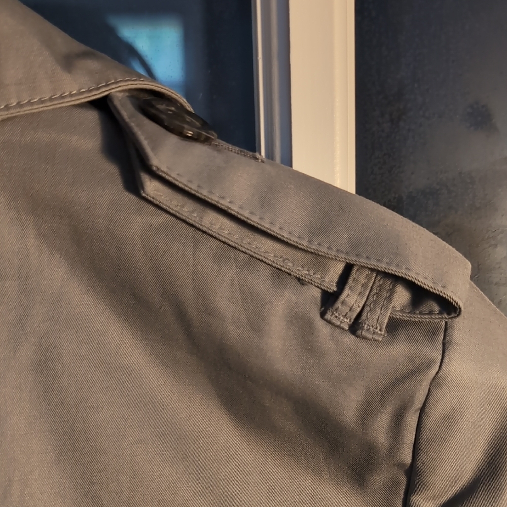 Banana Republic Gray Trench Coat Lightweight Classic - Picture 8 of 9